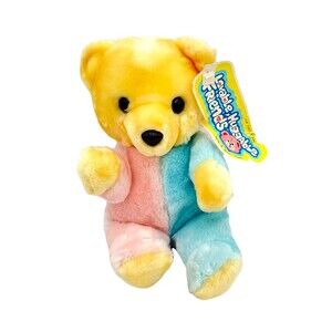 Vintage Walmart Loveable Huggable Friends Plush Pastel Bear Blue Pink Yellow